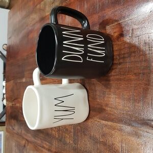 Rae Dunn Black and White Ceramic Mug Set